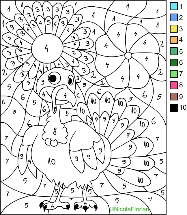 8 Best Images Of Thanksgiving Color By Number Printables Printable Thanksgiving Color By