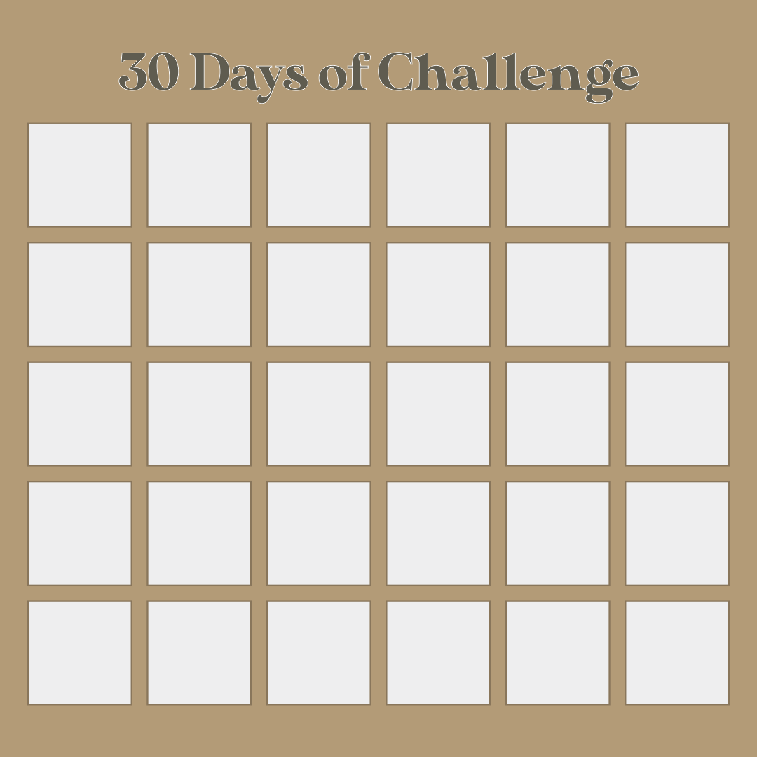 30 Day Challenge Calendar Template Free