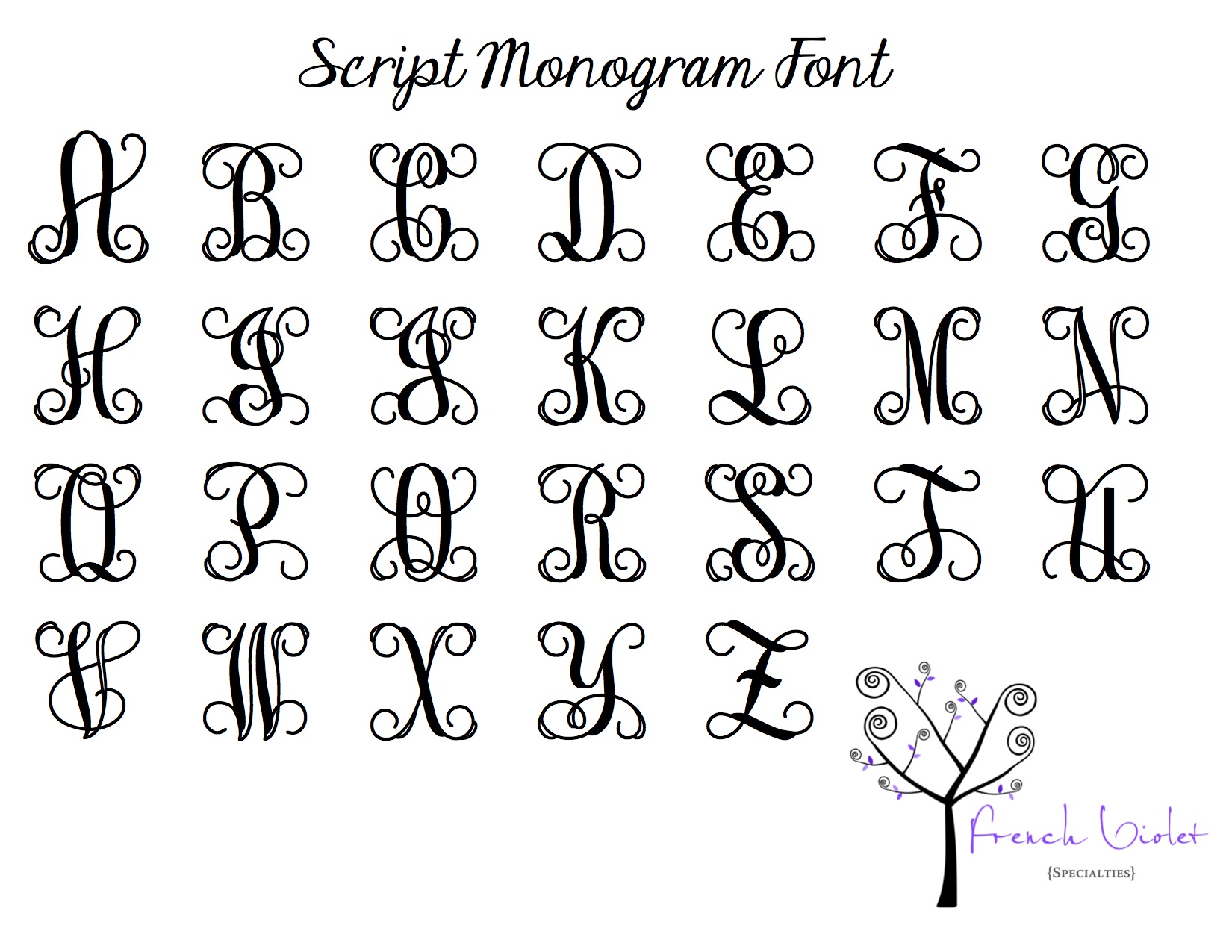 4 Best Images of Printable Free Monogram Fonts - Create a Monogram Font Free, Printable Circle ...