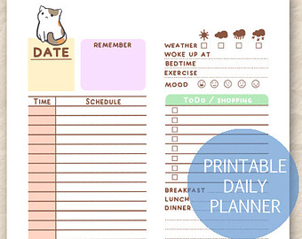 Day planner template 2011