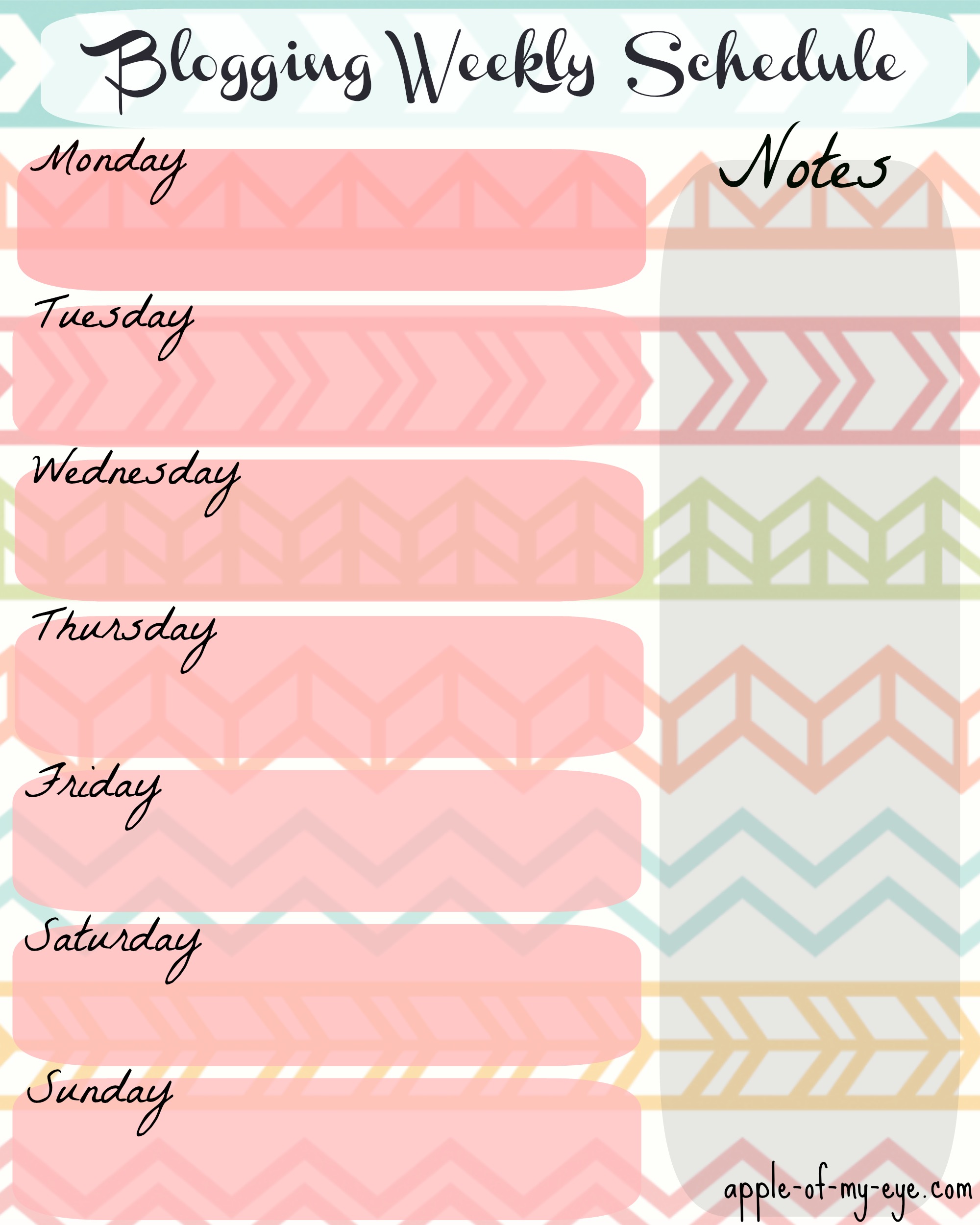 8 Best Images of Cute Printable School Schedule Template Weekly