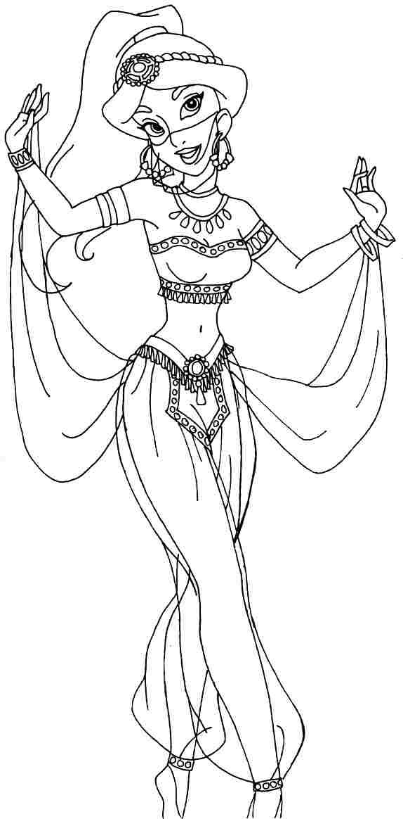 jasmine disney princess coloring pages - photo #19