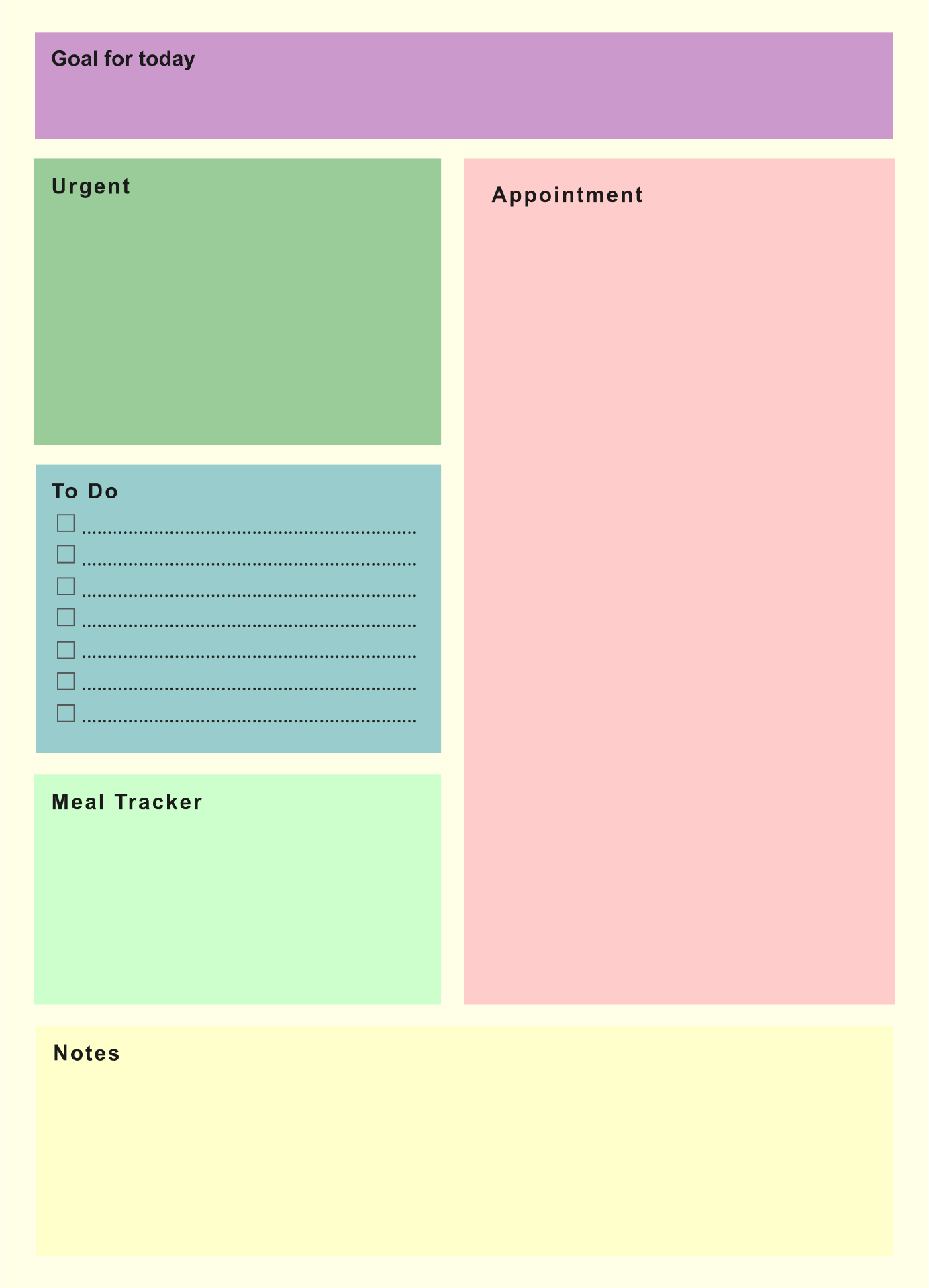 Printable Blank Daily Schedule Template