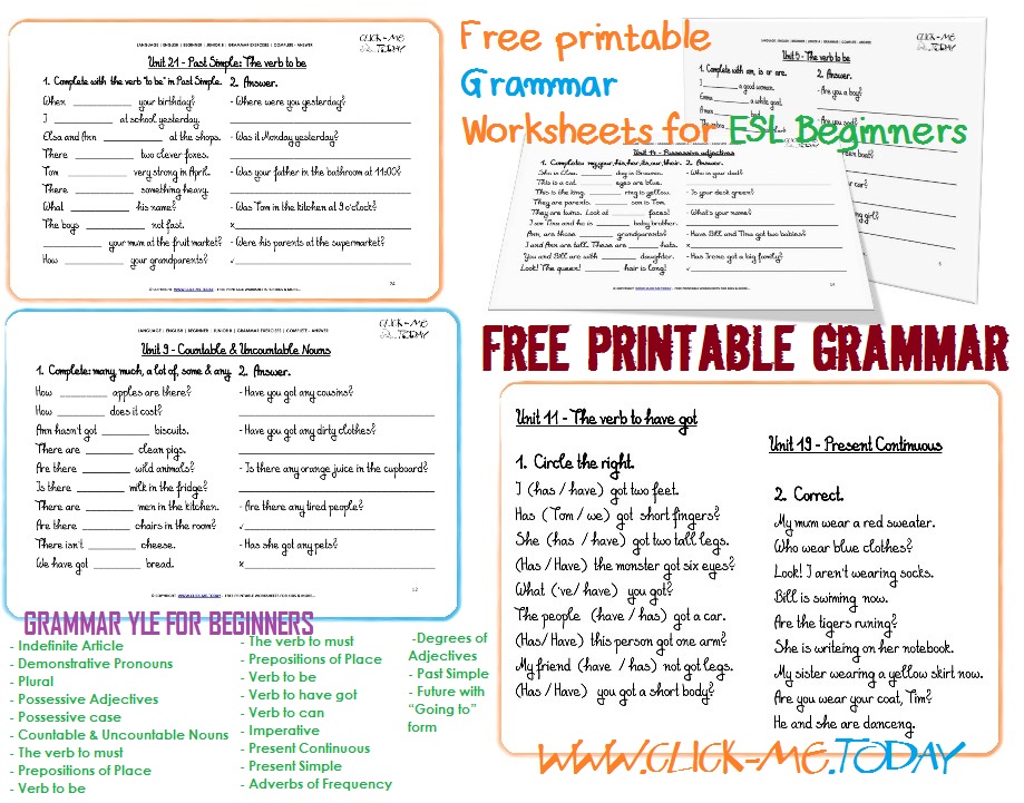 4 Best Images Of Free Printable English Grammar Free Printable English Worksheets Free ESL