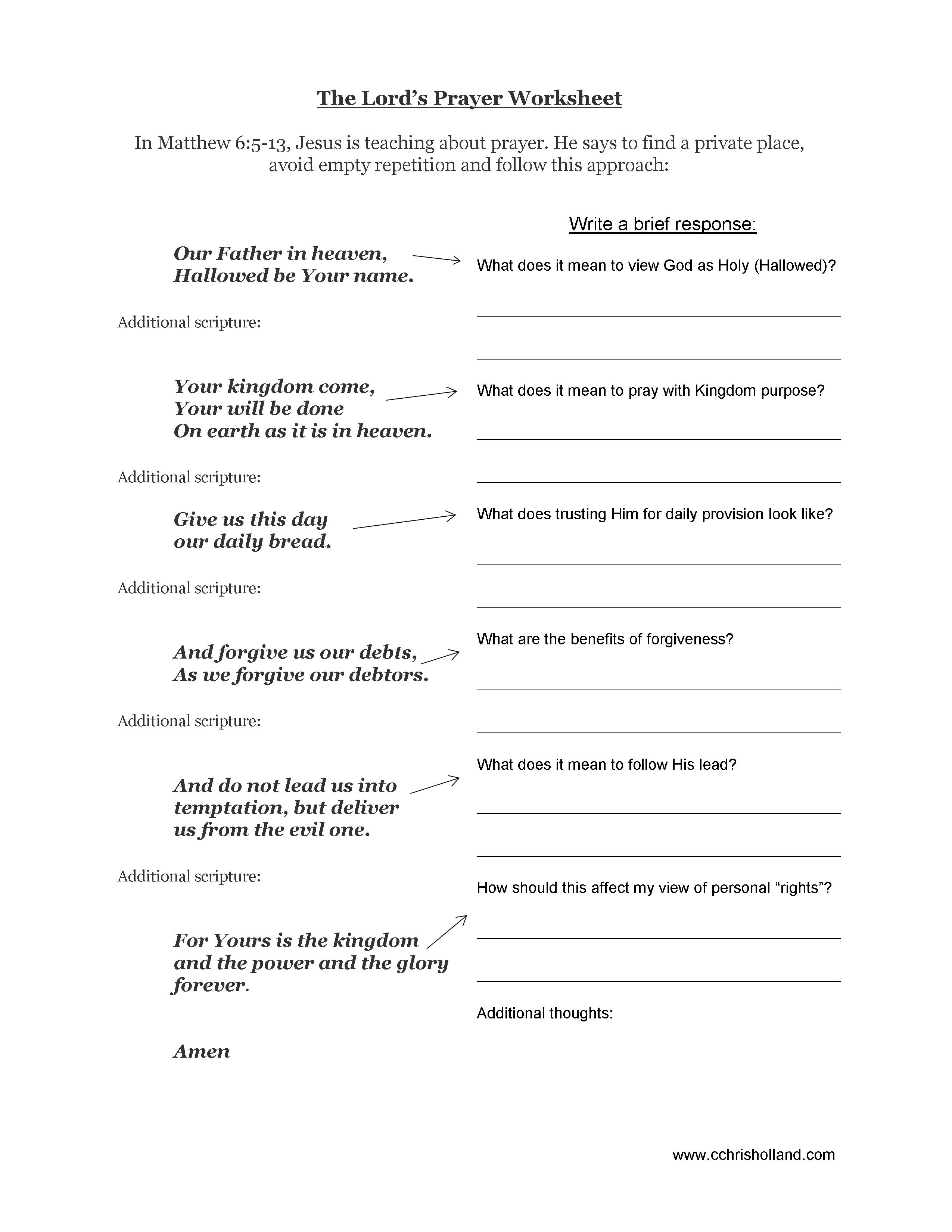 Printable Bible Study Worksheets