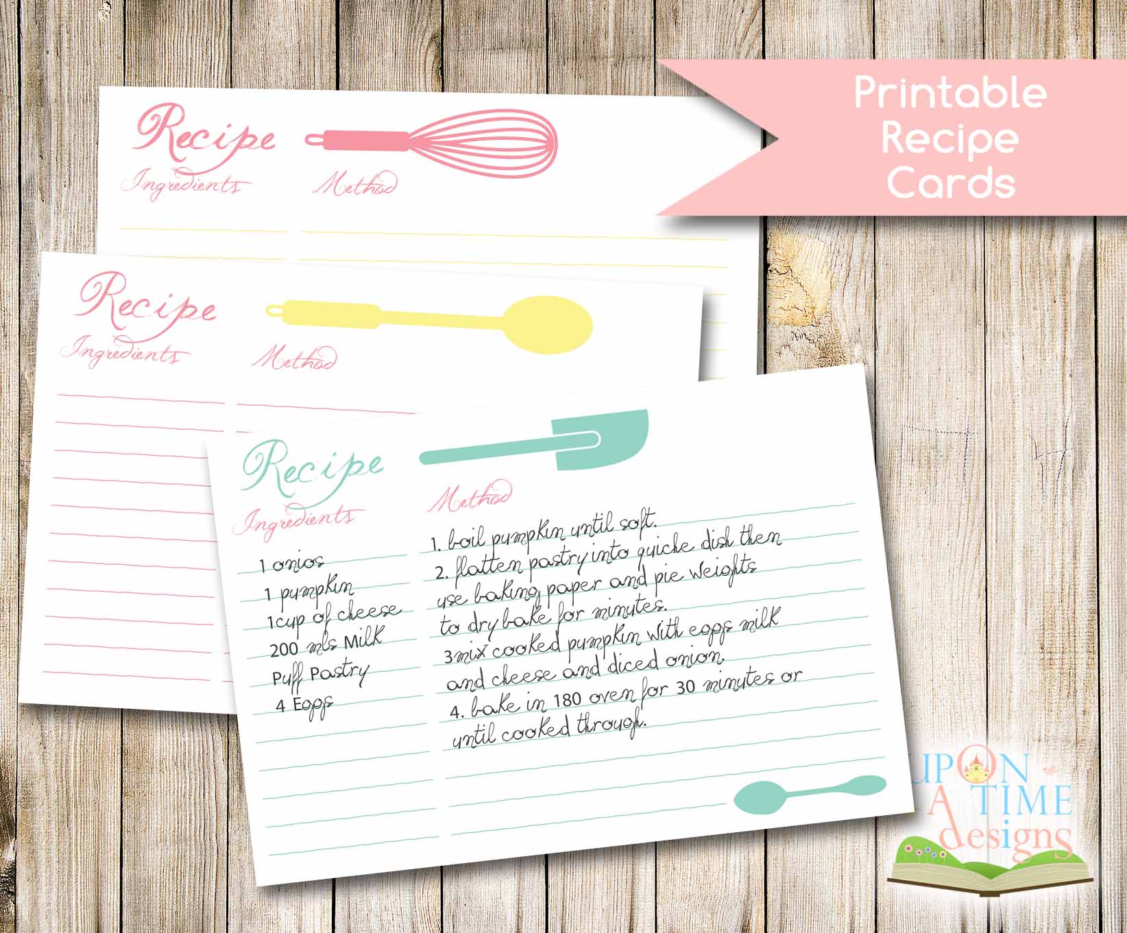 4 Best Images of Cute Printable Recipe Cards Free Printable Recipe