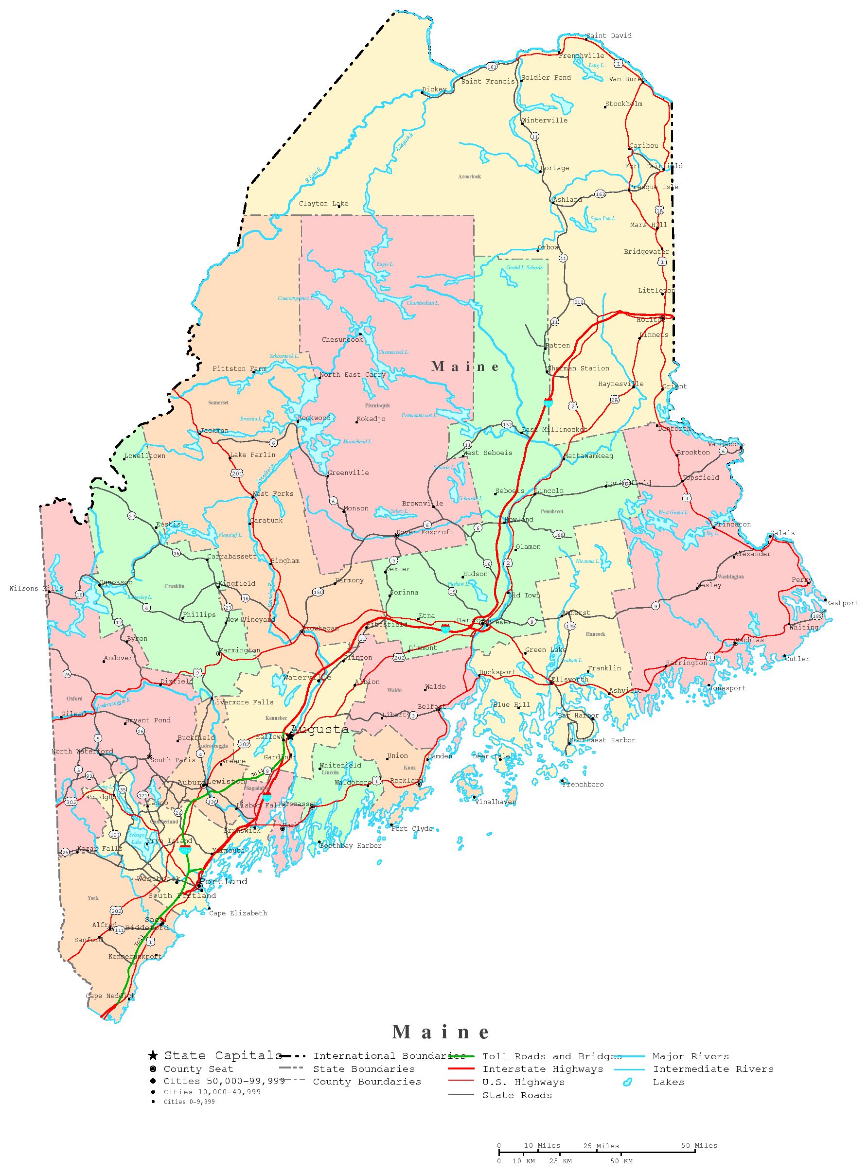 2 Best Images of Maine State Road Map Printable Maine State Road Map