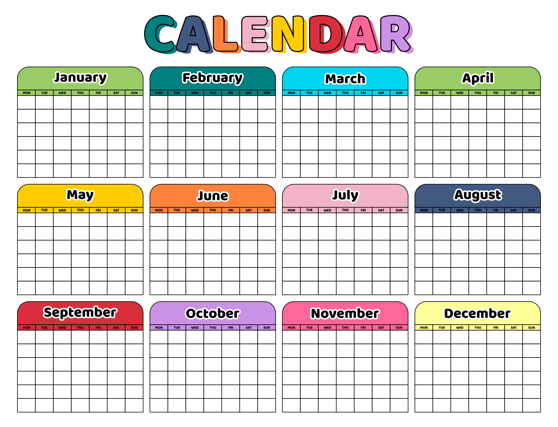 5 Best Images Of Printable Full Page Blank Calendar Template