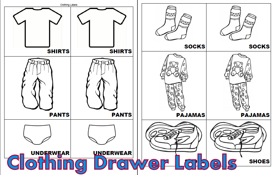 Free Printable Printable Clothing Drawer Labels