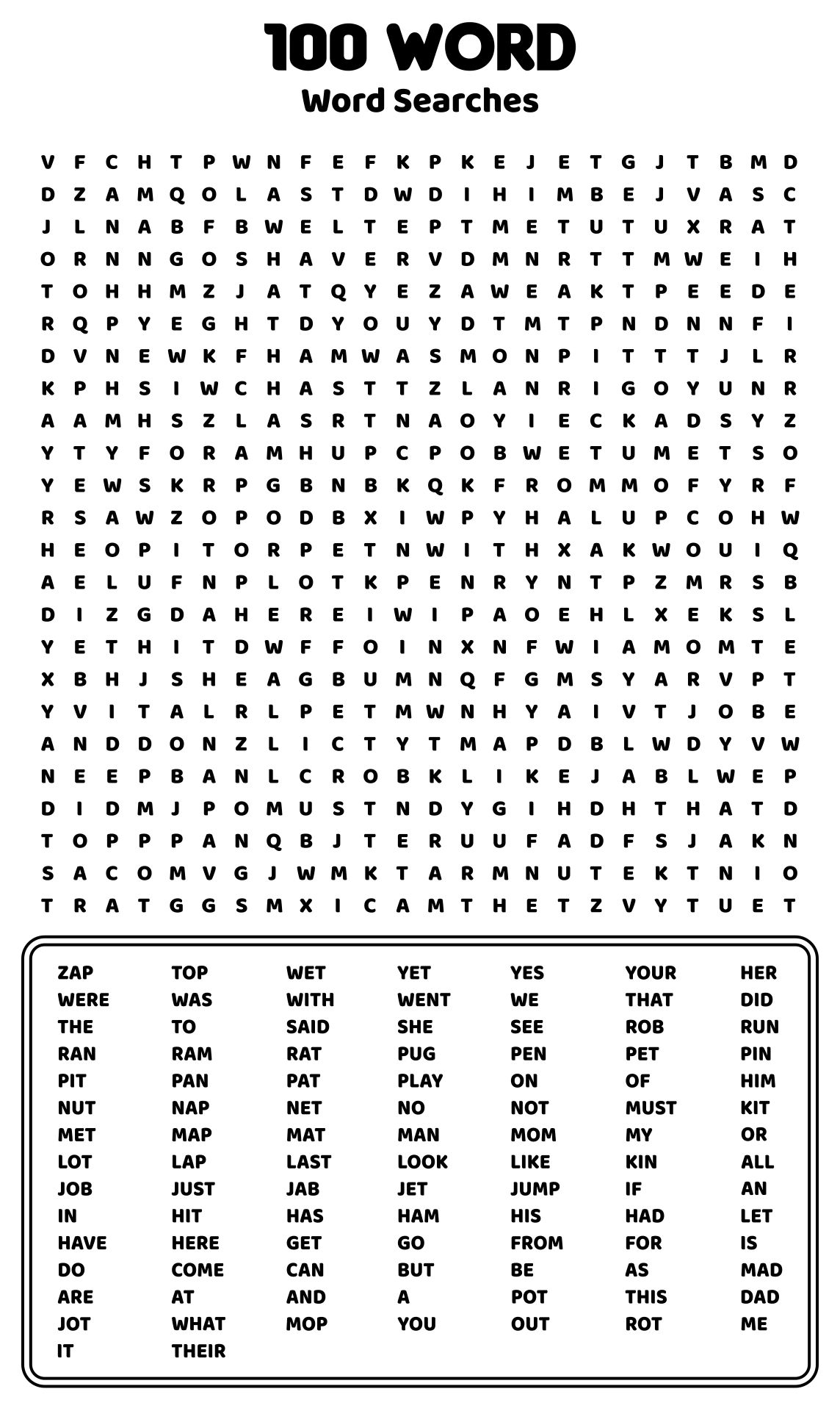 100 Word Word Search Printable Get Your Hands on Amazing Free Printables!