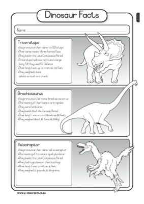 6 Best Images of Printable Dinosaur Fact Sheets - T-Rex Coloring Pages