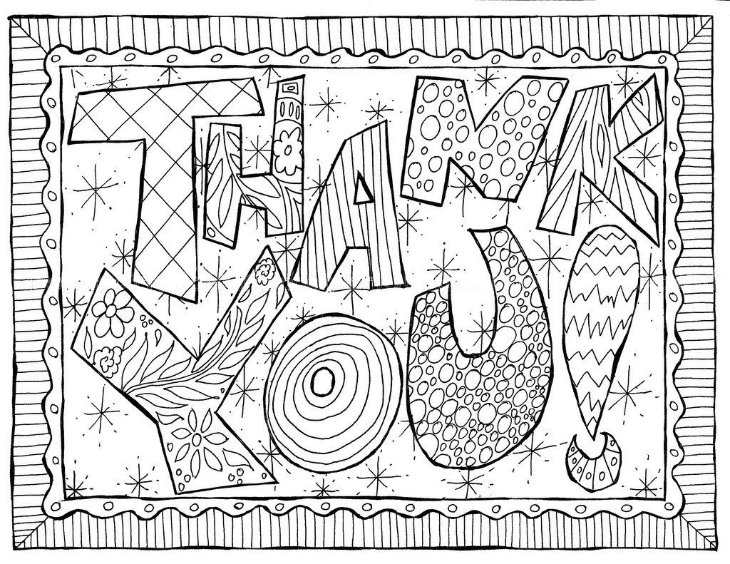 Free Printable Coloring Thank You Cards Pdf
