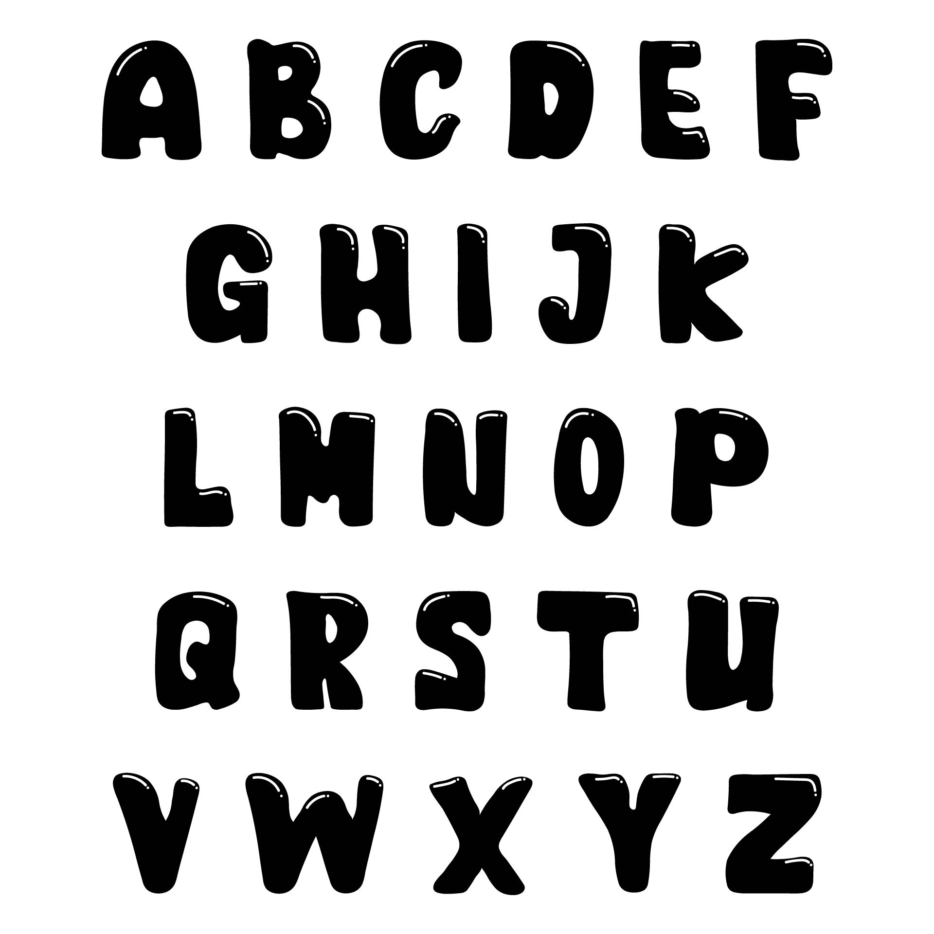 Free Printable Bubble Letters A Z