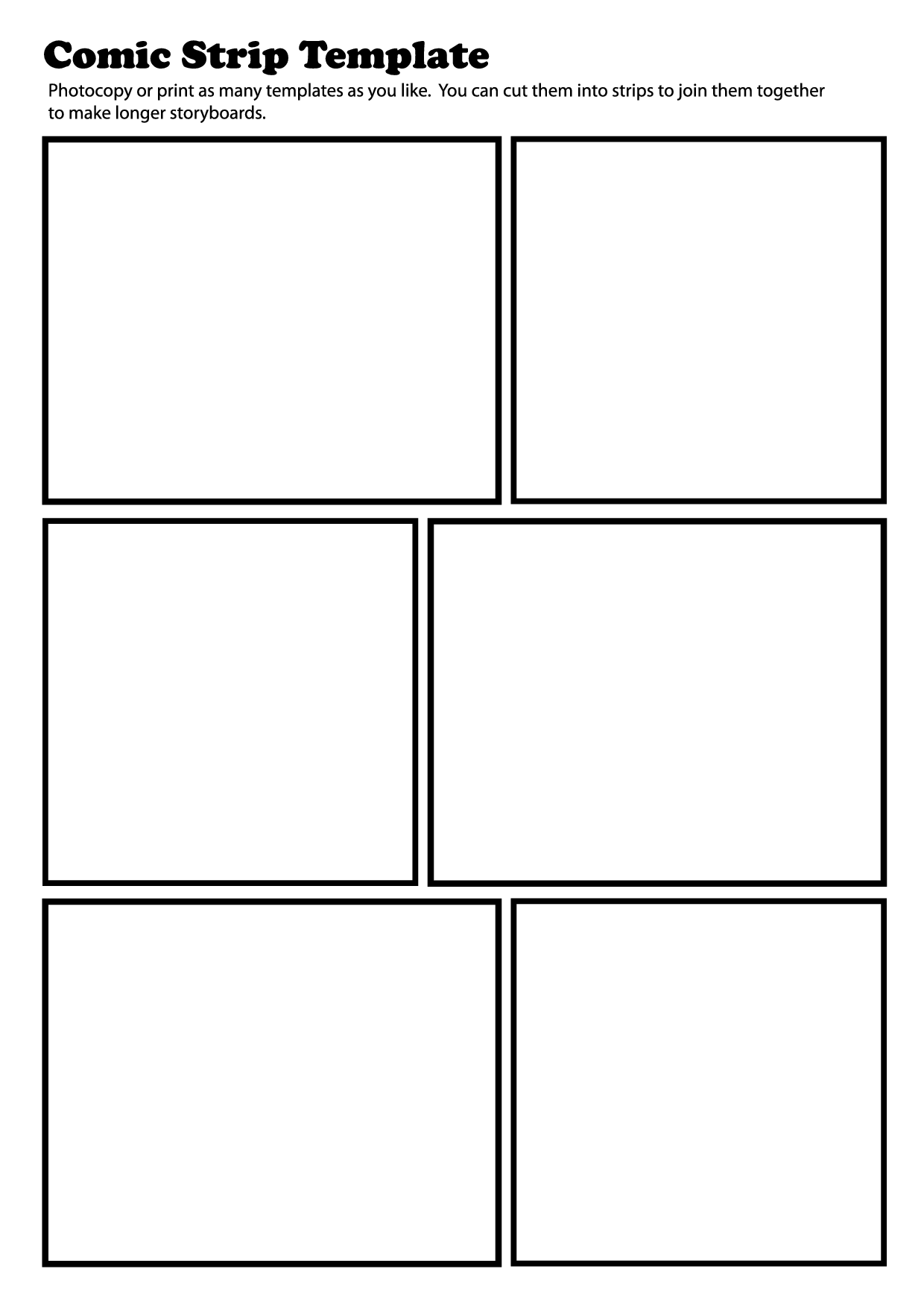 Comic Strip Template Printable Free