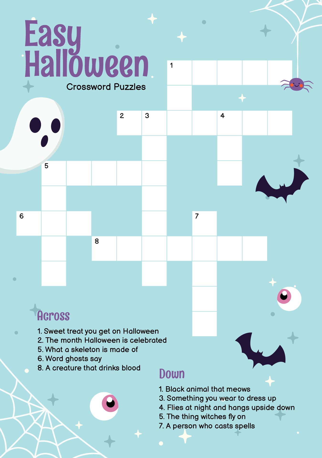 5 Best Images Of Halloween Crossword Puzzles Printable Easy Halloween