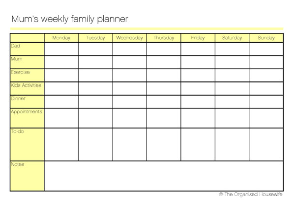 My Fashionable Designs Family Calendar Free Printable Family Planner Printable Template 