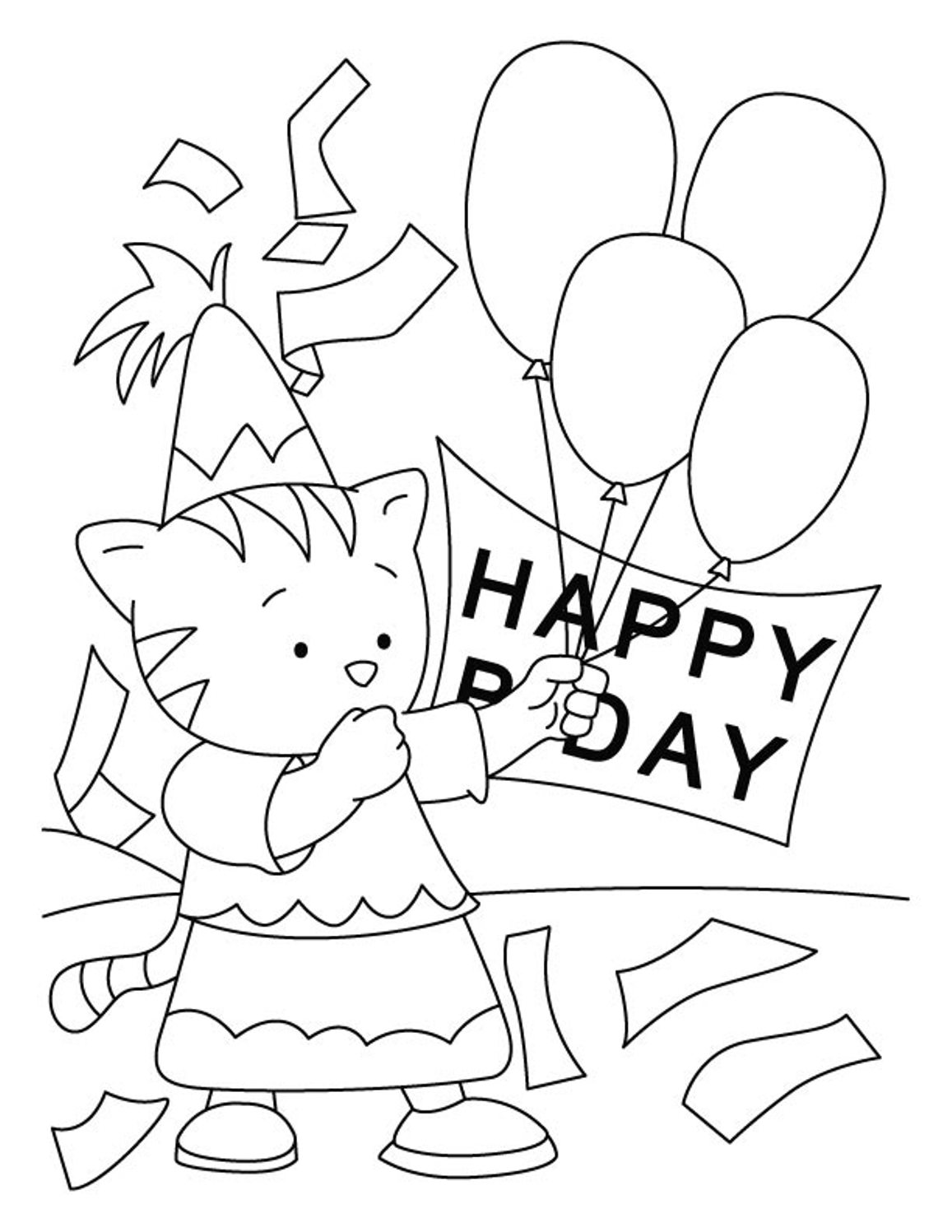 Free Printable First Birthday Coloring Pages