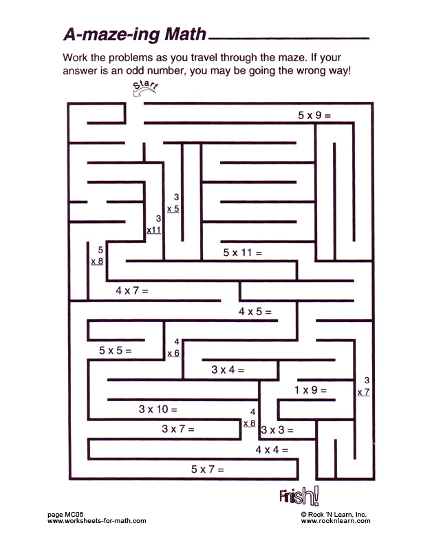 Math Fun Worksheets 6th Grade