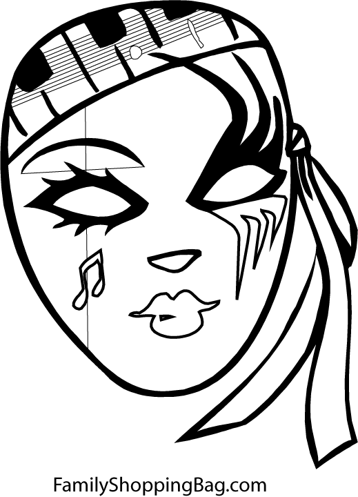mardi gras blank mask template