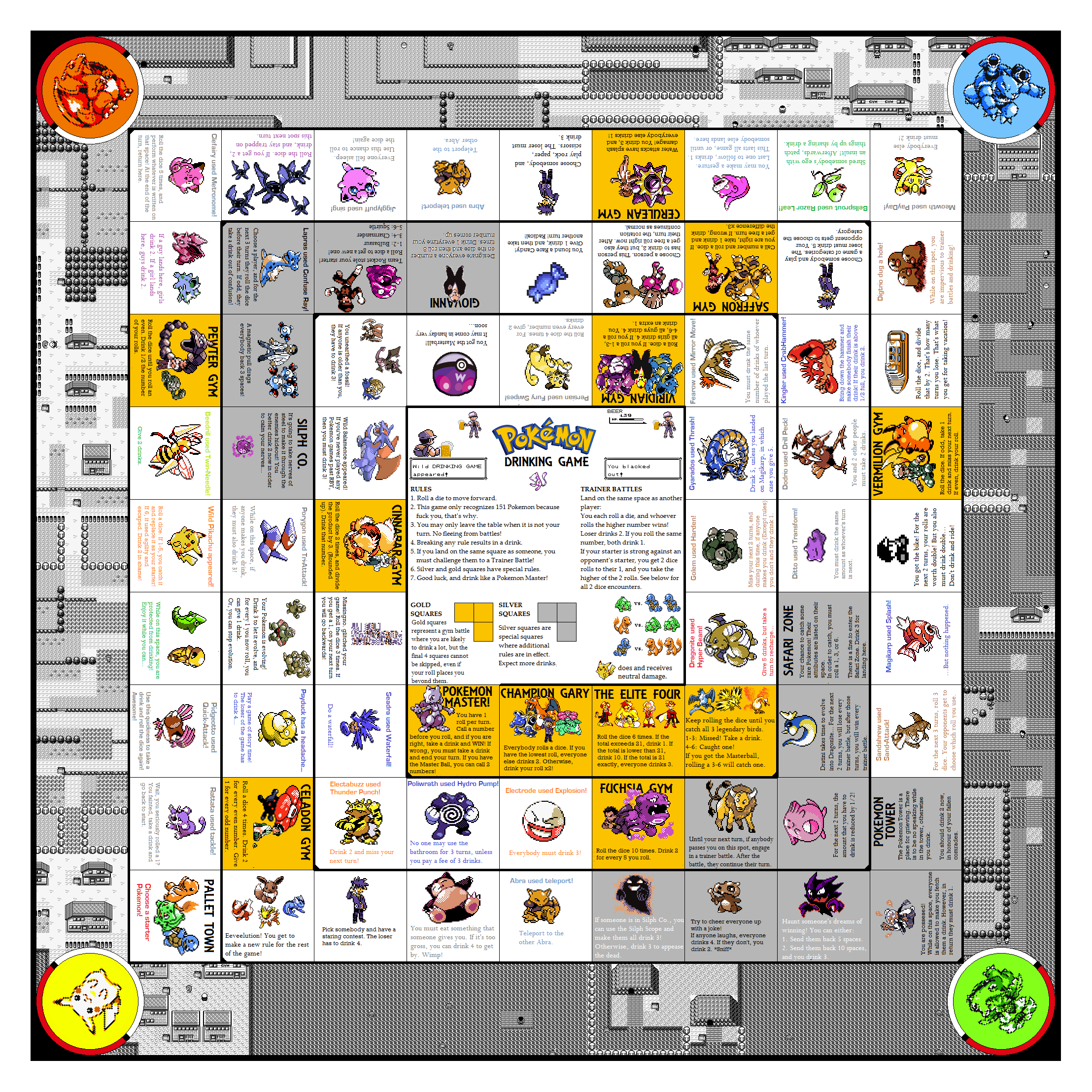 7 Best Images of Printable Drinking Board Games Pokemon Drinking