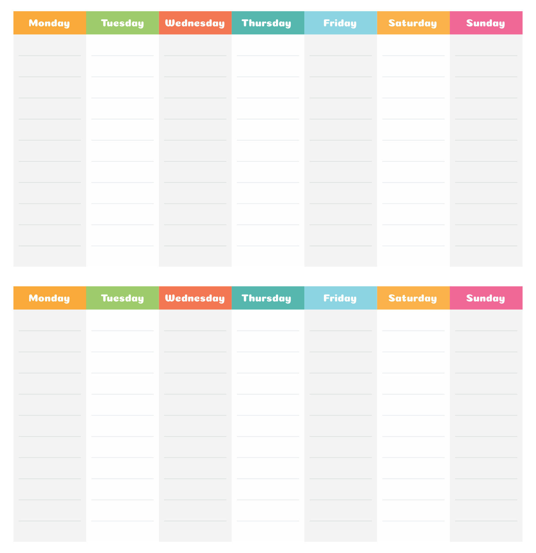 Two Week Printable Calendar
