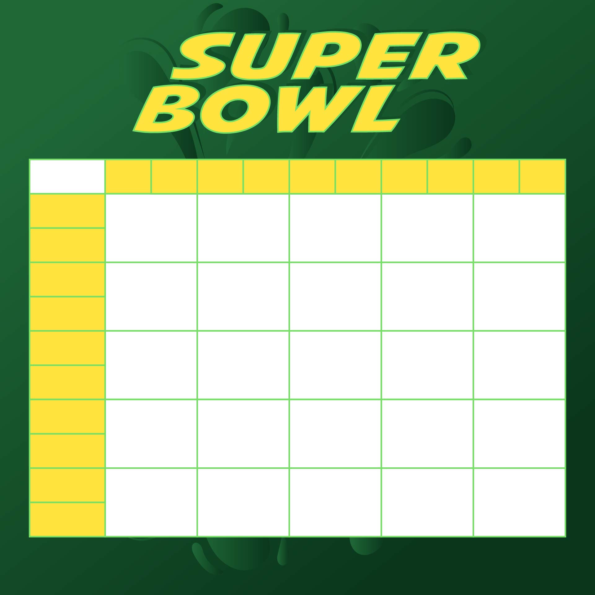 Football Pool Master Sheet Template