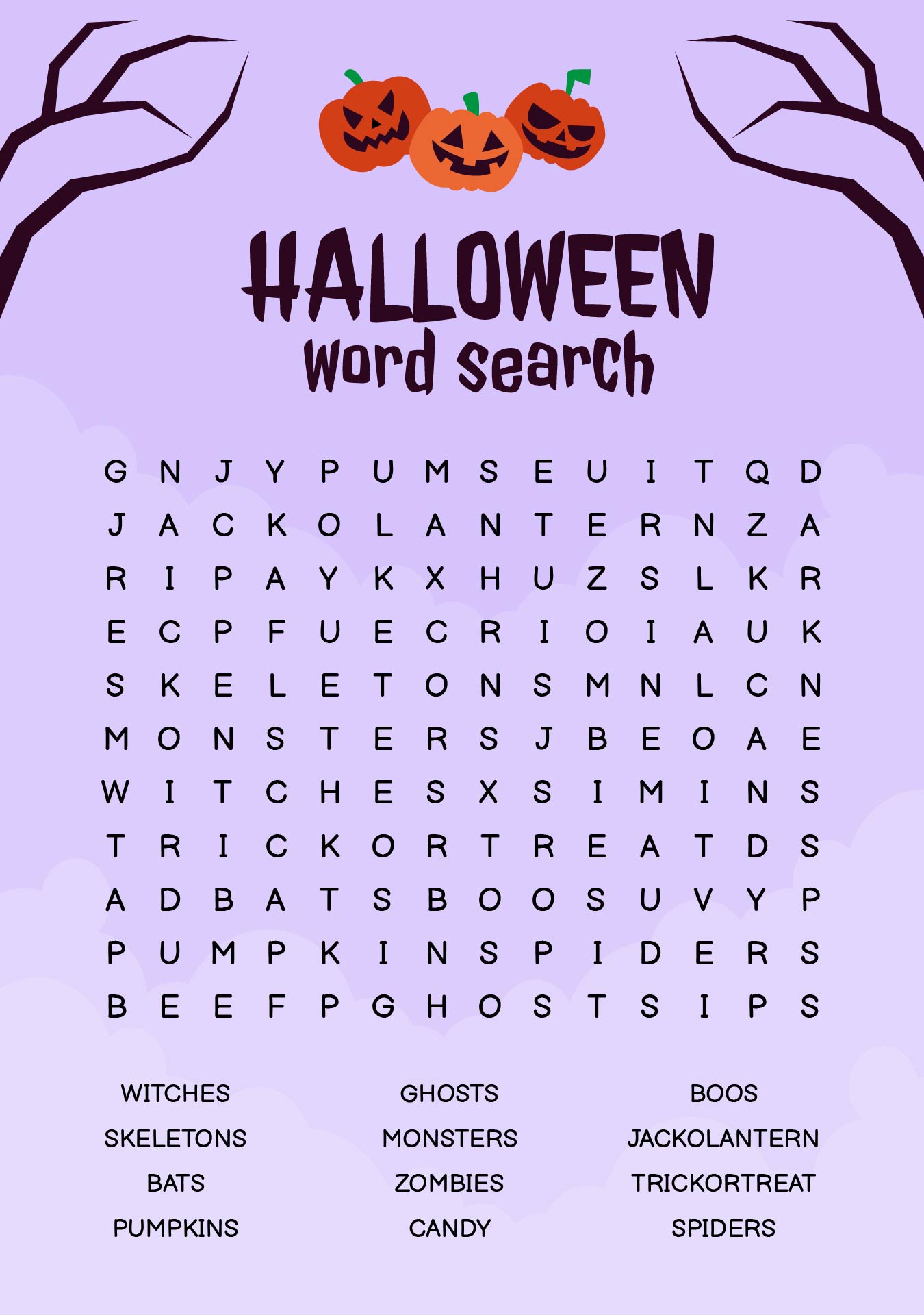 6 Best Images Of Long Halloween Word Search Printable Printable 