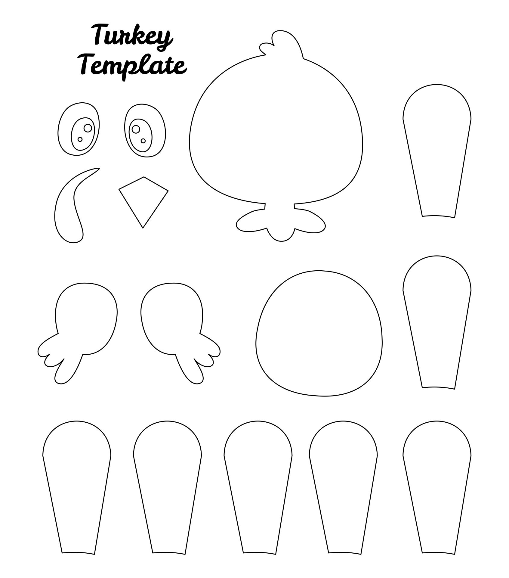 4 Best Images of Hand Turkey Template Printable Color Turkey Cut Out