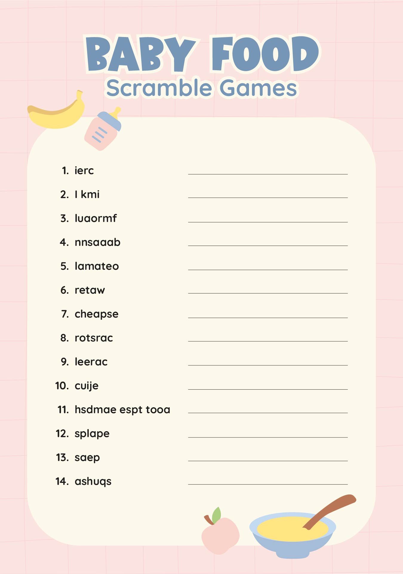 15 Printable Baby Shower Games Free Printable Baby Shower Games