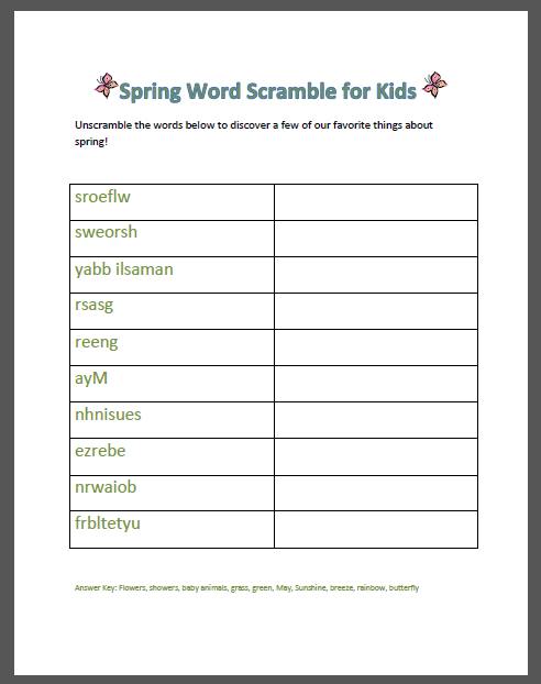 springtime-word-scramble