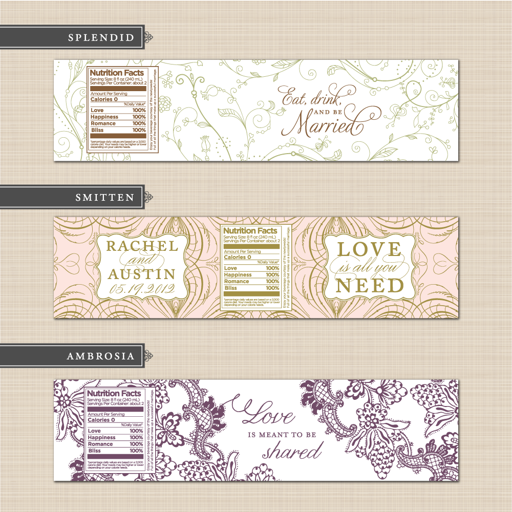 Free Printable Water Bottle Label Template Wedding