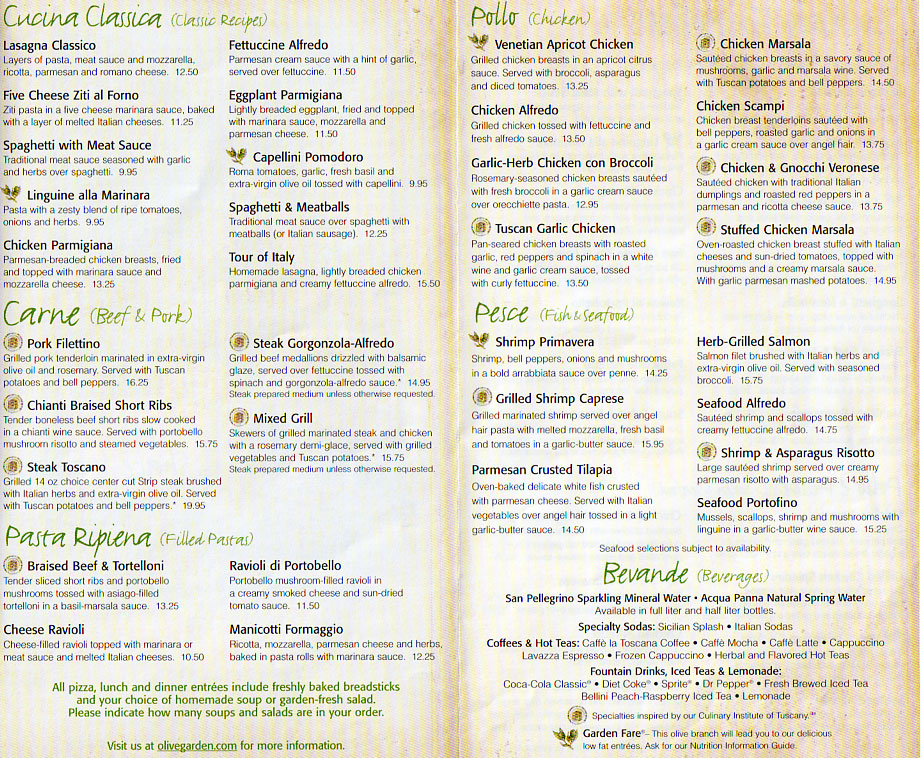Olive Garden Lunch Menu Dessert Latest Olive Garden Coupons