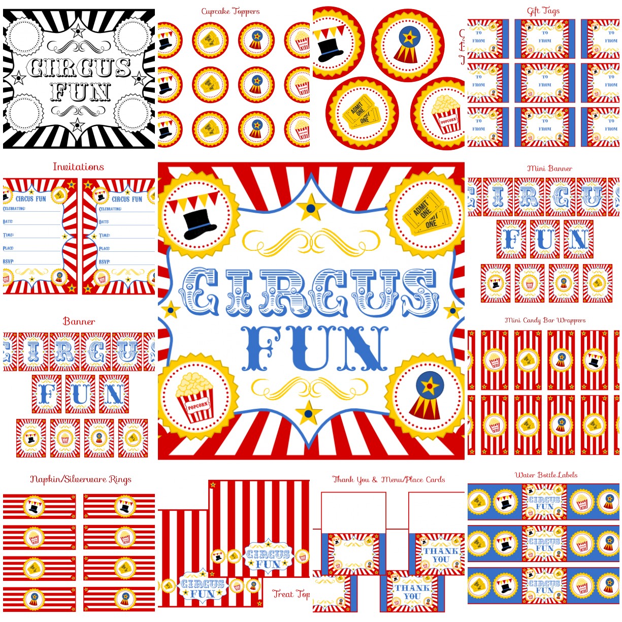 Circus Party Printables