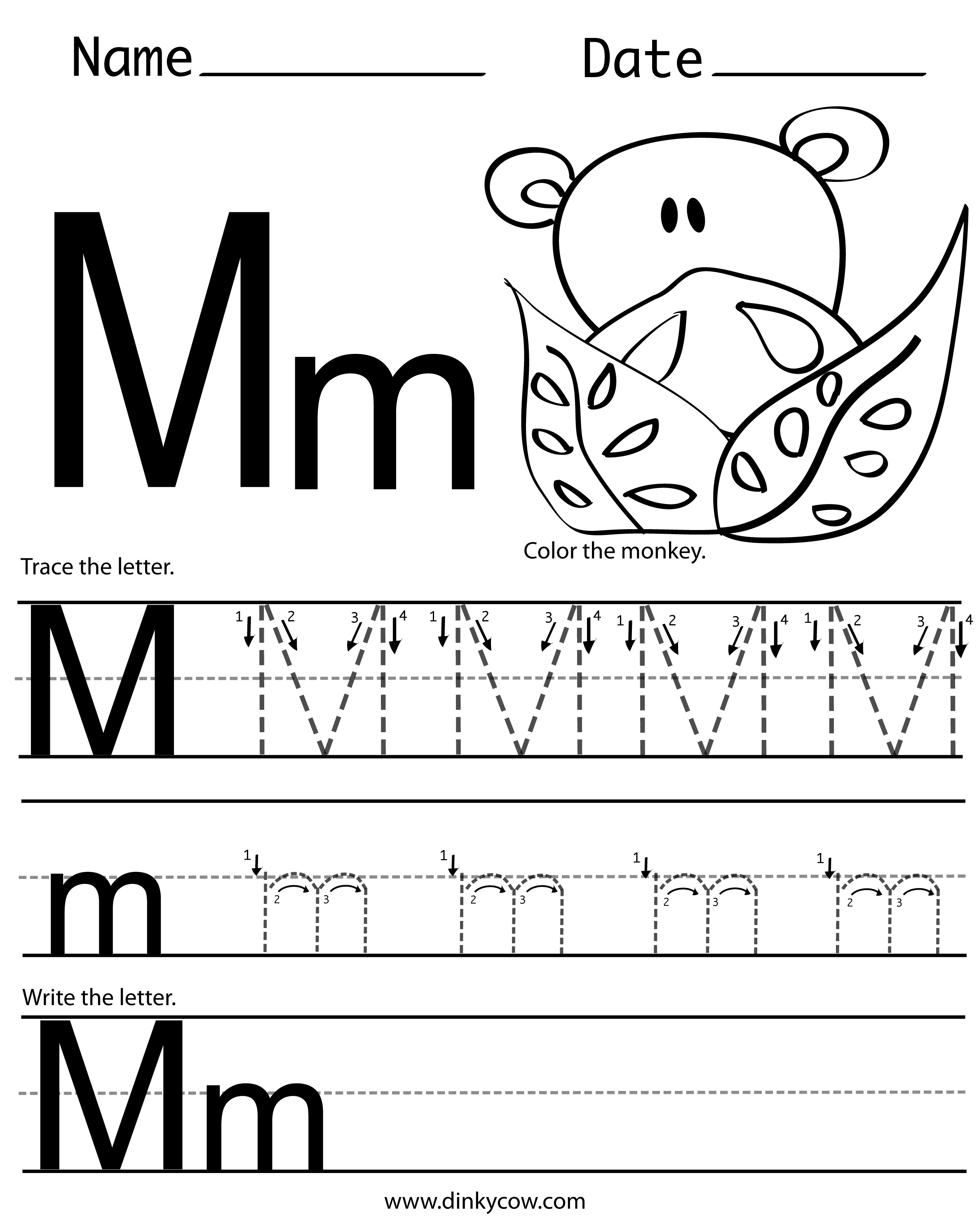 7 Best Images of Free Printable Letter M Worksheets Preschool