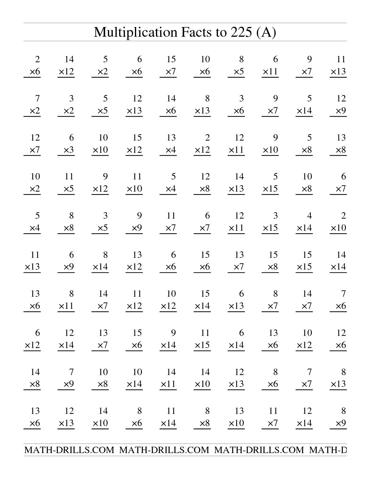 6 Best Images Of Math Drills Multiplication Worksheets Printable Math 