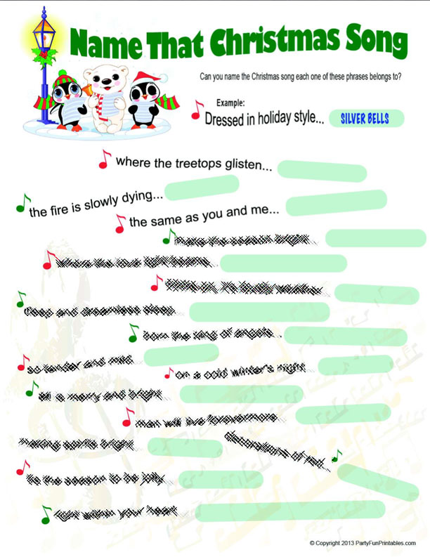 Christmas Song Scramble Answers