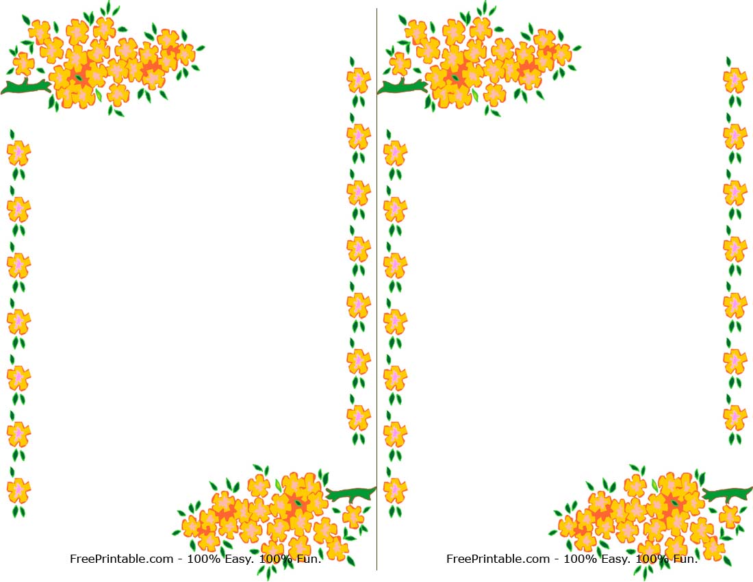 6 Best Images of Printable Flower Border Wedding  Flower Page Border