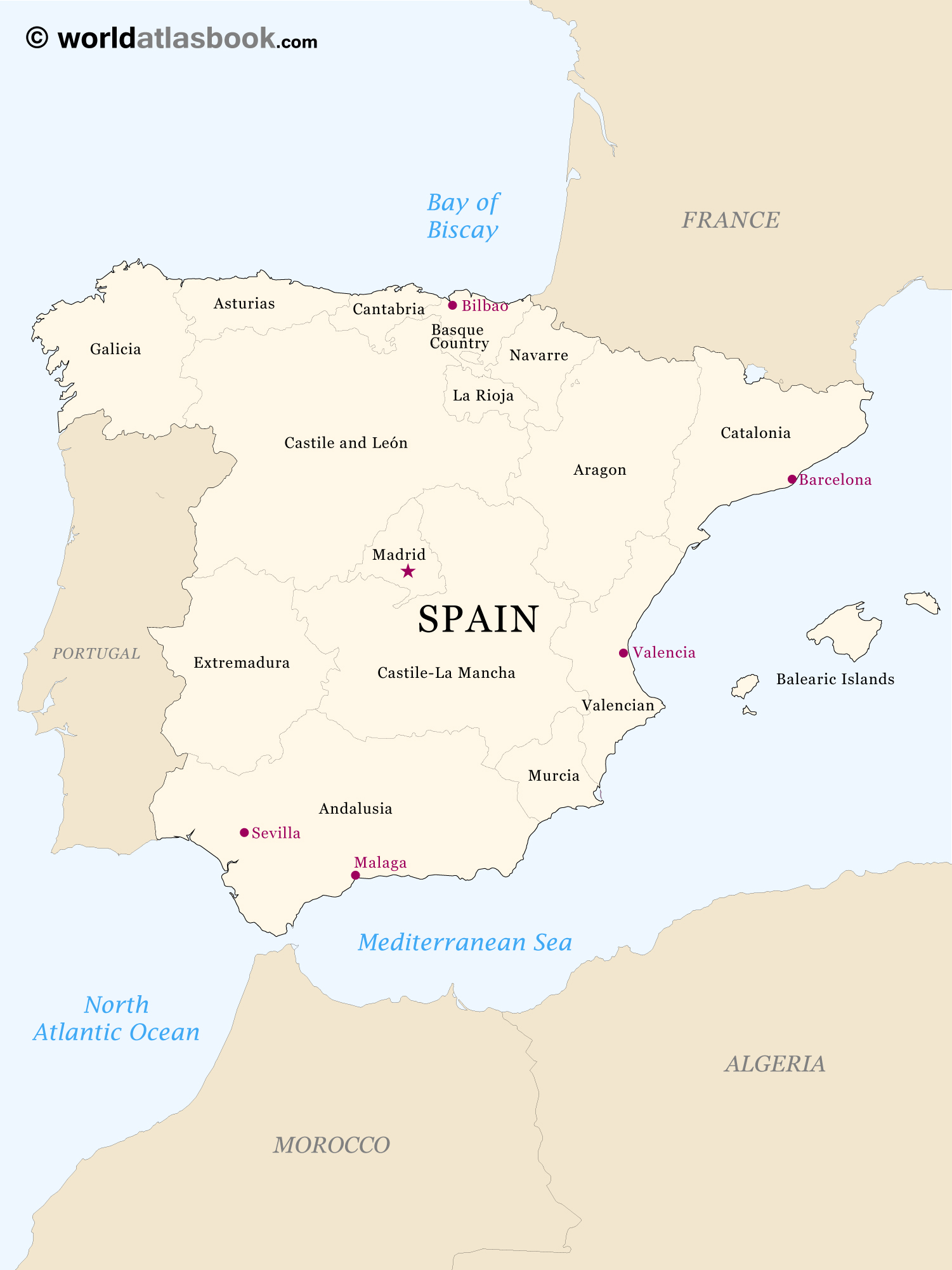 5 Best Images of Printable Map Of Spain Spain Map Outline, Printable
