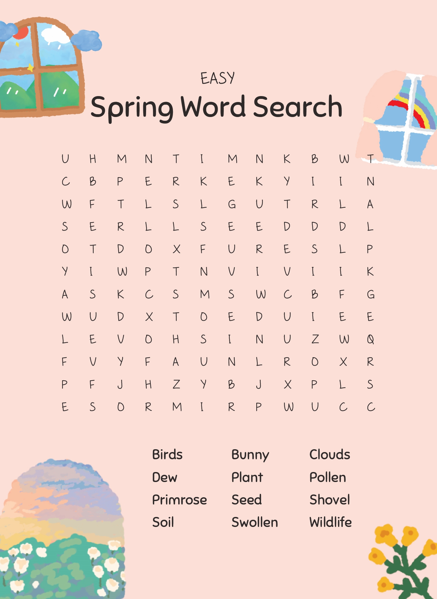 5 Best Images Of Easy Spring Word Search Printables Printable Spring 