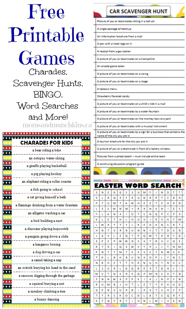 Family Reunion Charades Printable