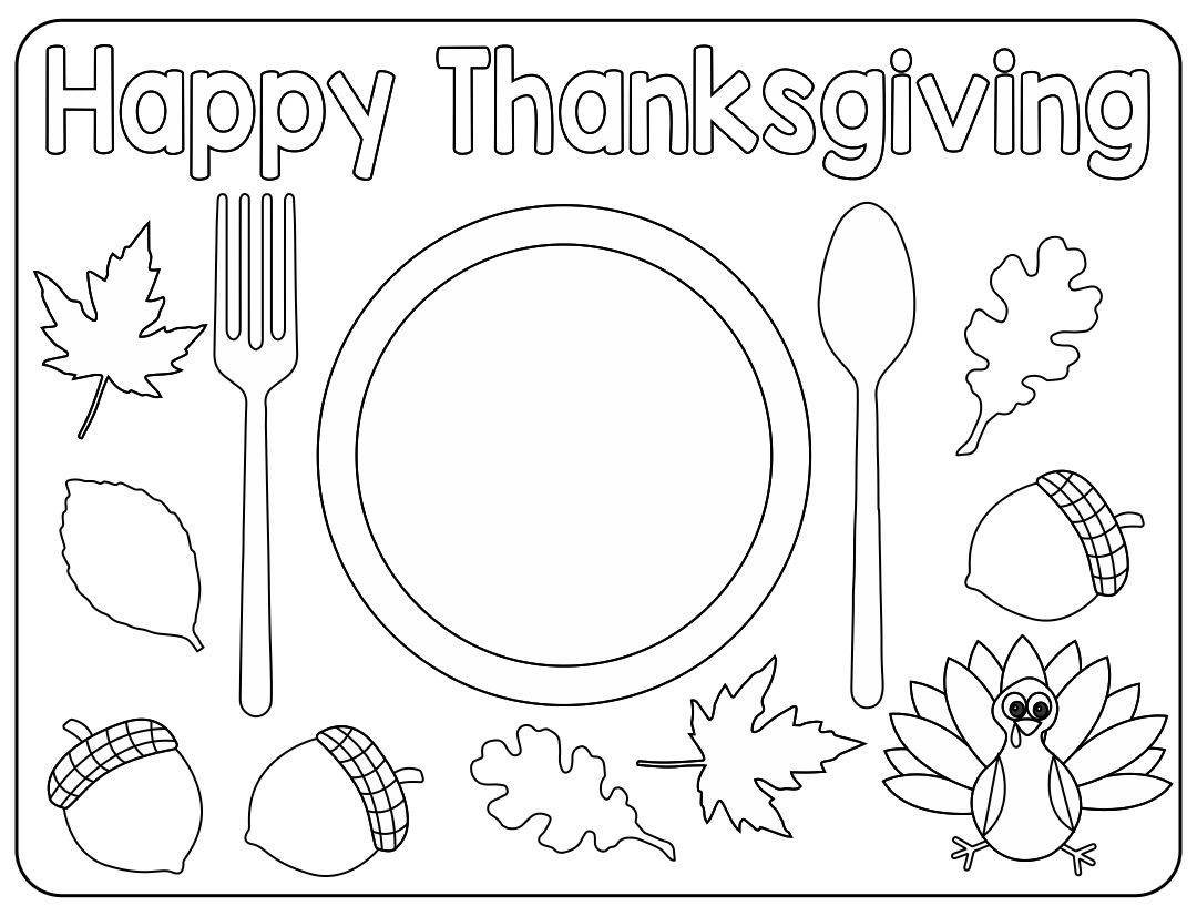 5 Best Images of Thanksgiving Placemat Printables Printable