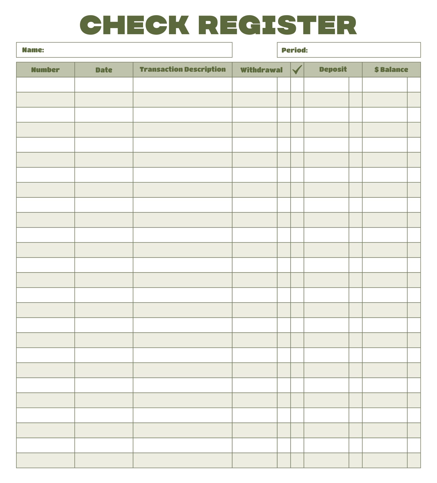 7 Best Images Of Free Printable Check Register Pages Free Printable 