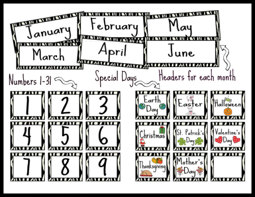 Free Printable Preschool Calendar Numbers - august pocket ...