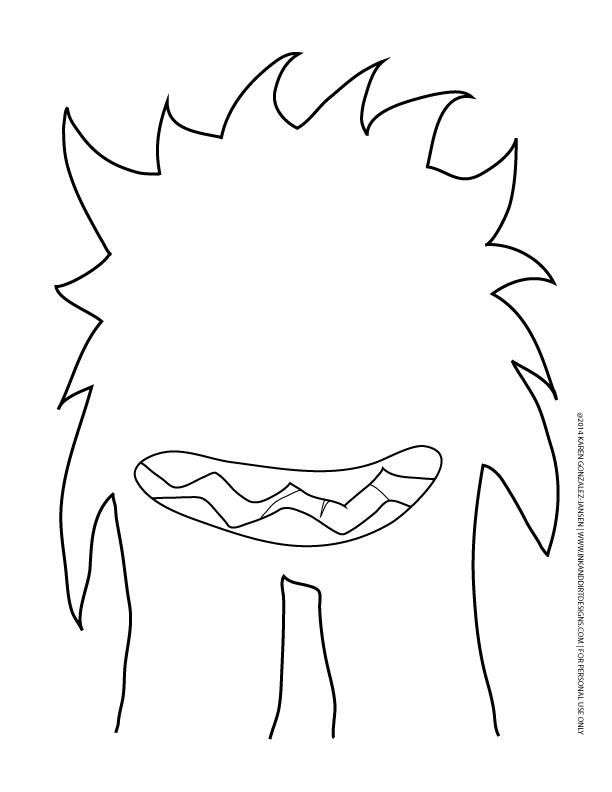 Printable Colour Monster Template