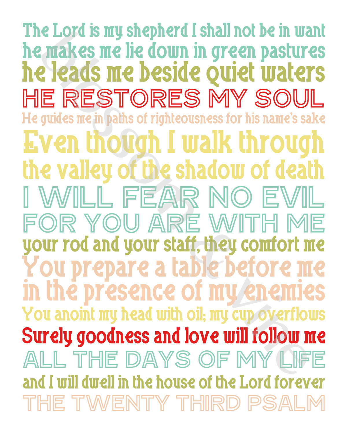 5 Best Images of Free Printable 23rd Psalm Free Printable 23 Psalm