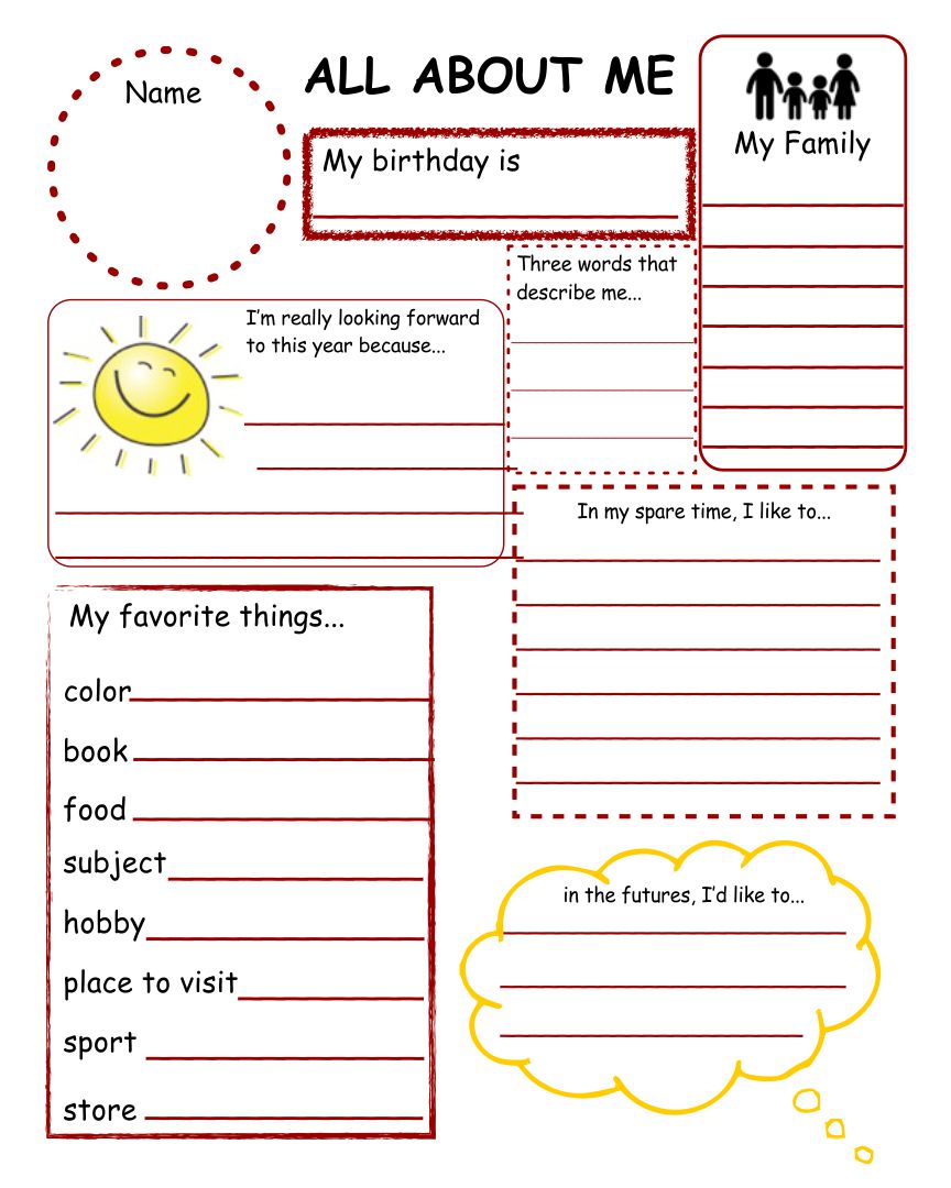 Free Printable Getting To Know You Worksheets For Elementary Students