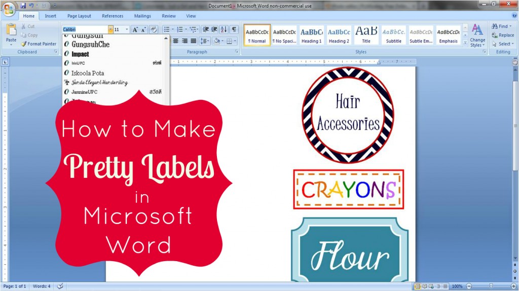 Microsoft Word Label Printing Templates