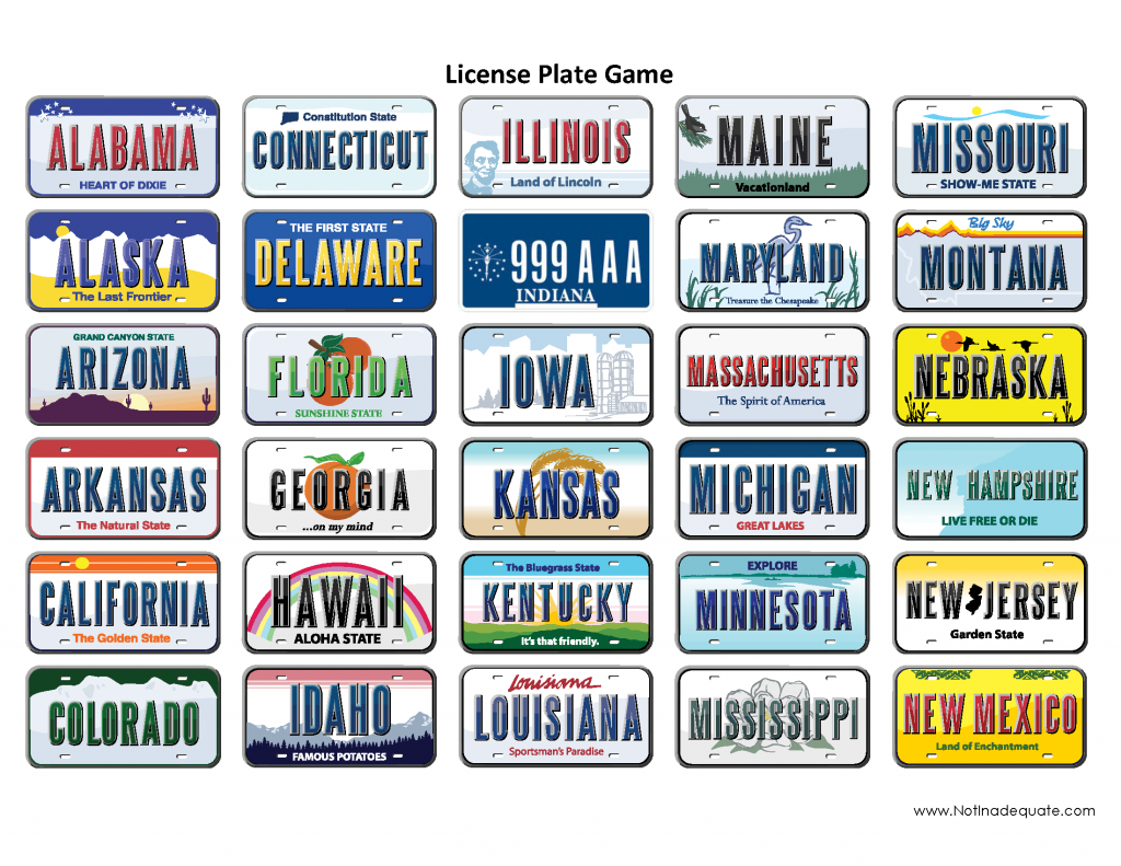 5 Best Images Of Printable License Plate Game Sheet License Plate Travel Game Printable Printable License Plate Game Map And State License Plate Game Printable Printablee Com