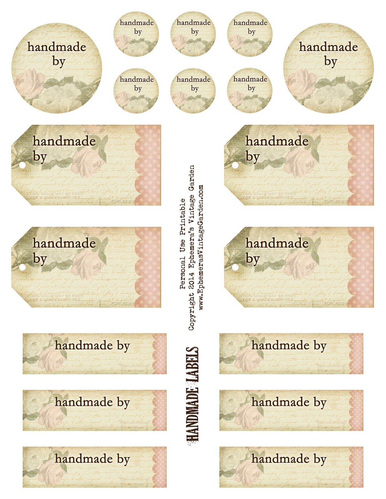 Free Printable Labels For Handmade Items