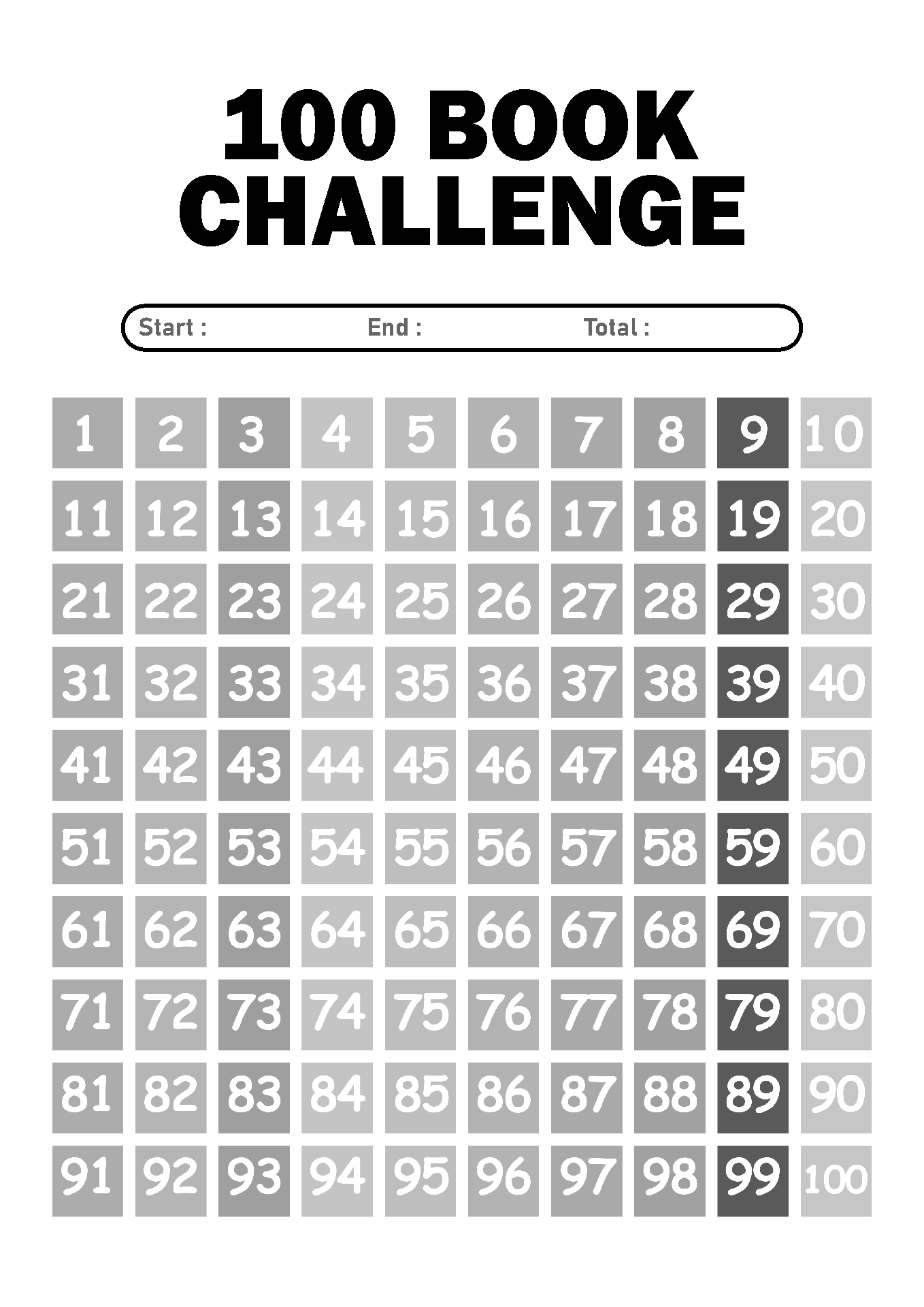 100 Book Challenge Printable Printable Word Searches